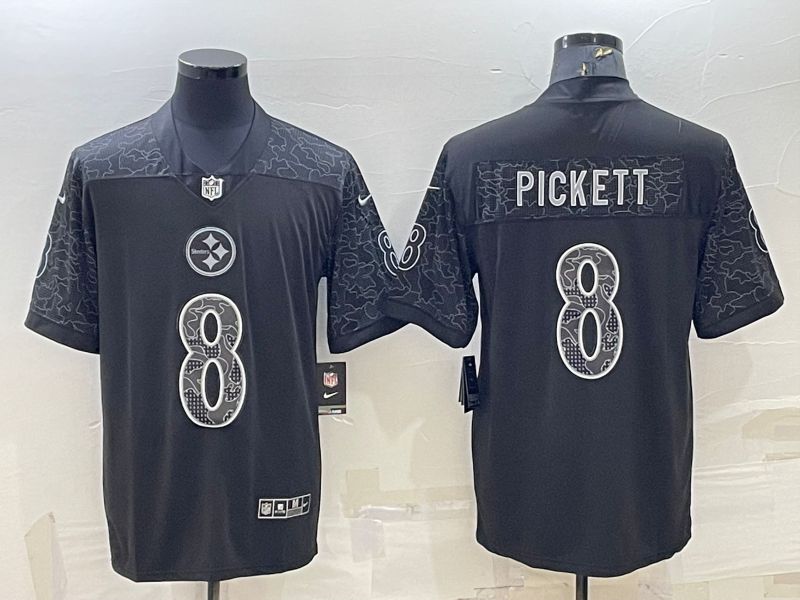 Men Pittsburgh Steelers #8 Pickett Black Reflector 2022 Nike Limited NFL Jersey->arizona cardinals->NFL Jersey